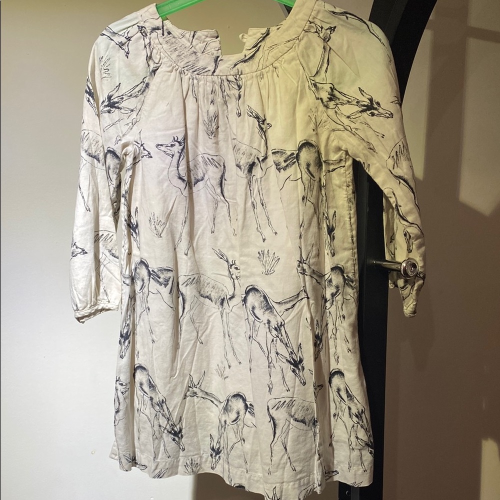 Women’s Cream Animal-Print Peasant Top